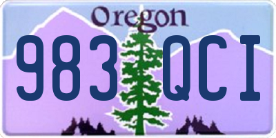 OR license plate 983QCI