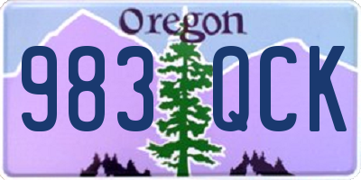 OR license plate 983QCK