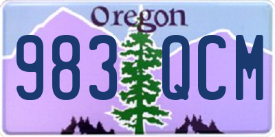 OR license plate 983QCM