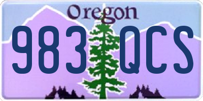 OR license plate 983QCS