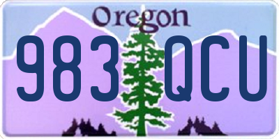 OR license plate 983QCU