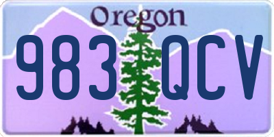 OR license plate 983QCV