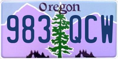 OR license plate 983QCW