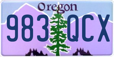 OR license plate 983QCX