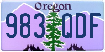 OR license plate 983QDF