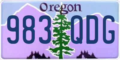 OR license plate 983QDG