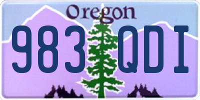 OR license plate 983QDI