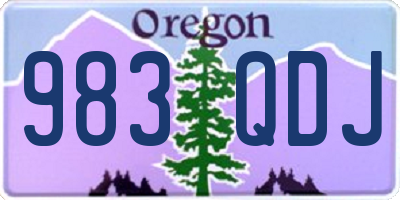 OR license plate 983QDJ