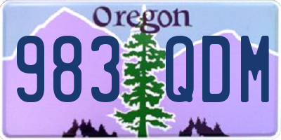 OR license plate 983QDM