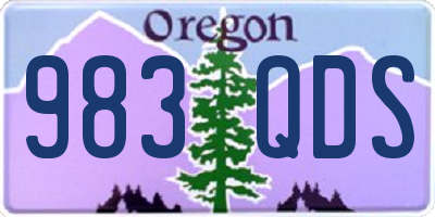 OR license plate 983QDS