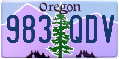 OR license plate 983QDV