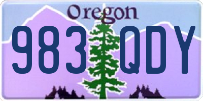 OR license plate 983QDY