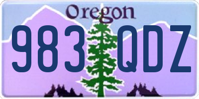 OR license plate 983QDZ
