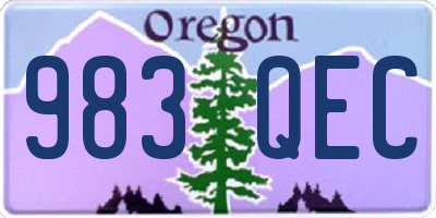 OR license plate 983QEC