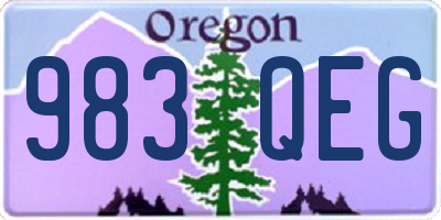 OR license plate 983QEG