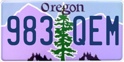 OR license plate 983QEM