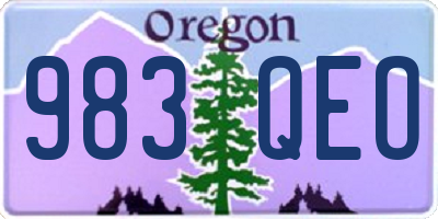 OR license plate 983QEO