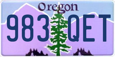 OR license plate 983QET