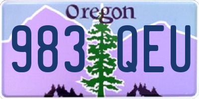 OR license plate 983QEU