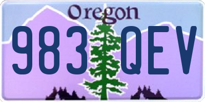 OR license plate 983QEV
