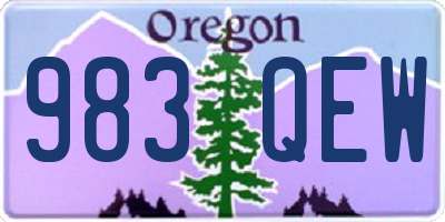 OR license plate 983QEW