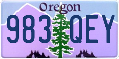 OR license plate 983QEY
