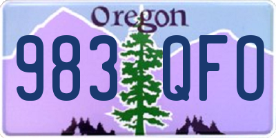 OR license plate 983QFO