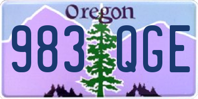 OR license plate 983QGE