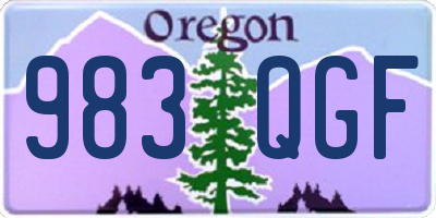 OR license plate 983QGF