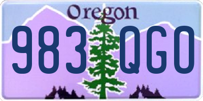 OR license plate 983QGO