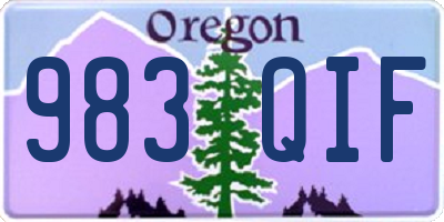 OR license plate 983QIF