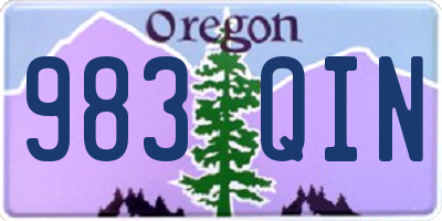 OR license plate 983QIN