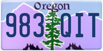 OR license plate 983QIT