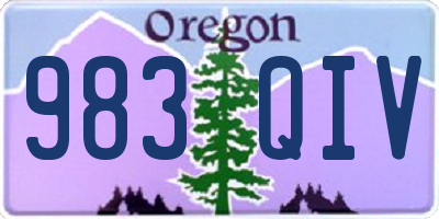 OR license plate 983QIV