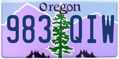 OR license plate 983QIW