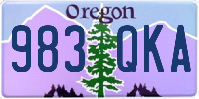 OR license plate 983QKA