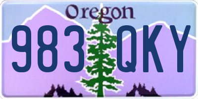OR license plate 983QKY
