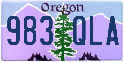 OR license plate 983QLA