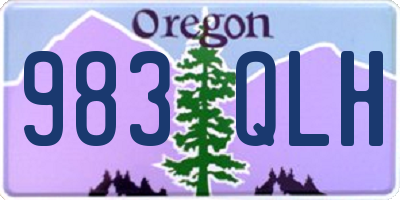 OR license plate 983QLH