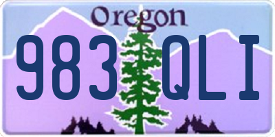 OR license plate 983QLI