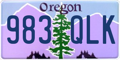 OR license plate 983QLK