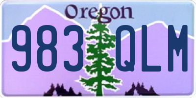 OR license plate 983QLM