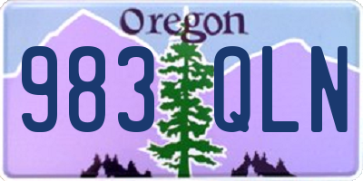 OR license plate 983QLN