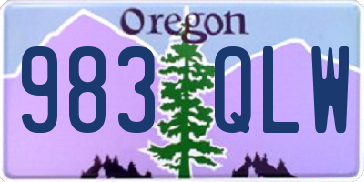 OR license plate 983QLW