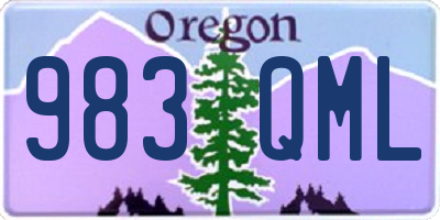 OR license plate 983QML