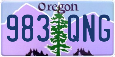 OR license plate 983QNG