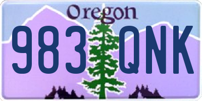 OR license plate 983QNK
