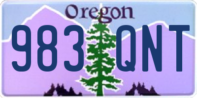 OR license plate 983QNT