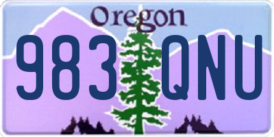 OR license plate 983QNU