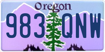 OR license plate 983QNW